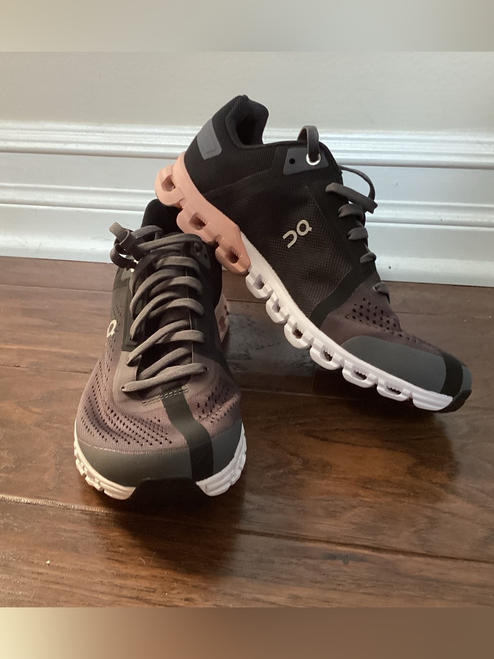 On Running Women's Cloudflow Athletic Shoes - Black & Dusty Pink